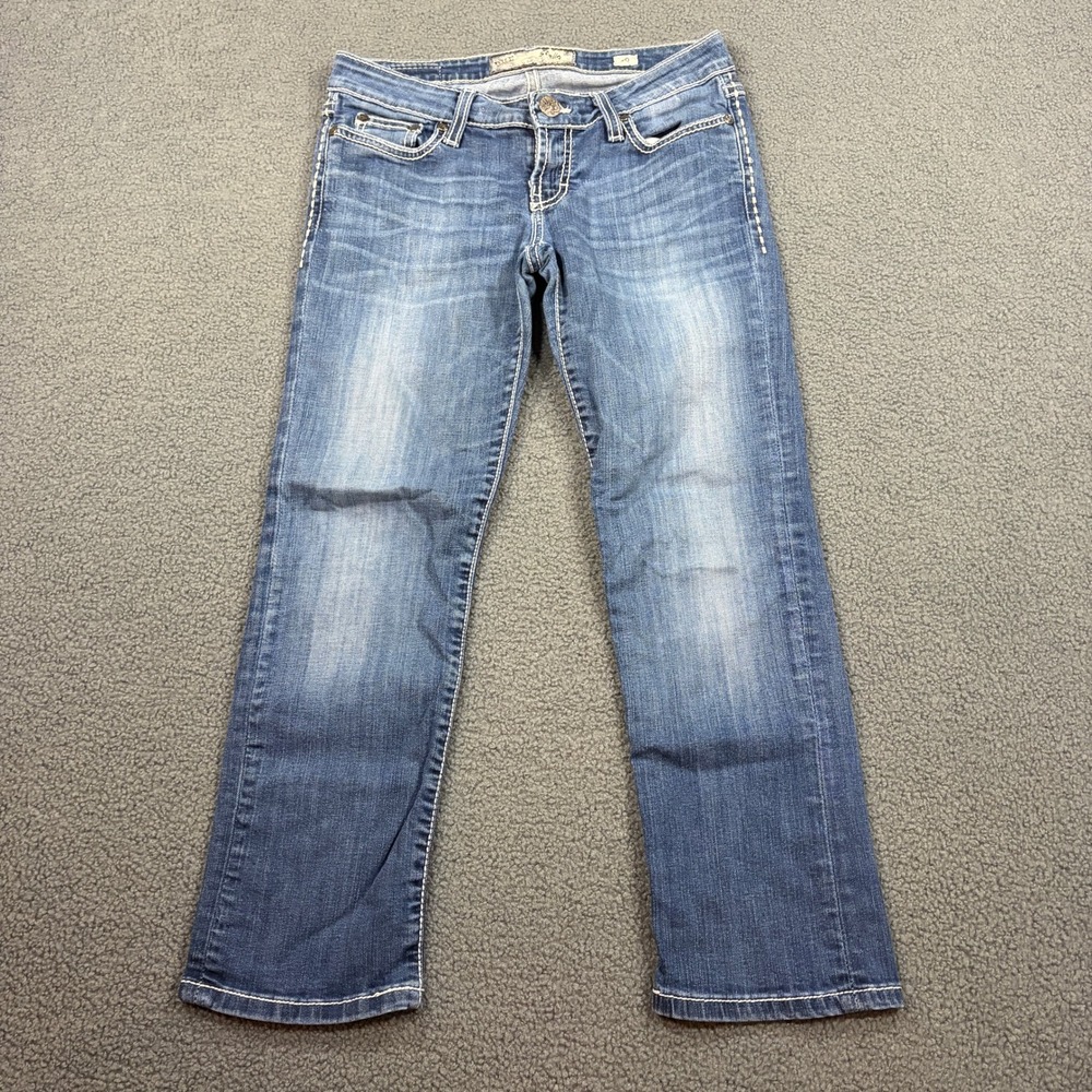 BKE Jeans Women 26 Blue Stella Bootcut Low Rise Contrast Stitch Denim 8477